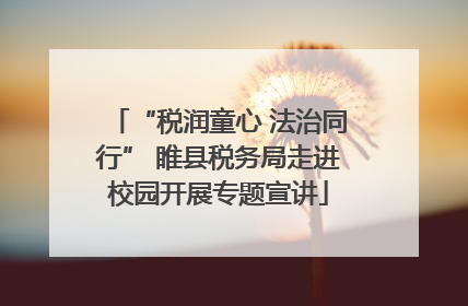 “税润童心 法治同行” 睢县税务局走进校园开展专题宣讲