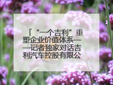 “一个吉利”重塑企业价值体系——记者独家对话吉利汽车控股有限公司行政总裁及执行董事桂生悦