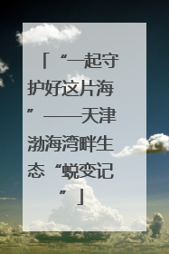 “一起守护好这片海”——天津渤海湾畔生态“蜕变记”