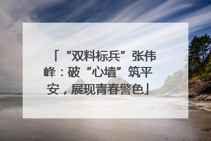“双料标兵”张伟峰：破“心墙”筑平安，展现青春警色