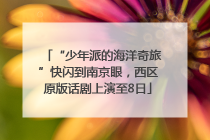 “少年派的海洋奇旅”快闪到南京眼，西区原版话剧上演至8日