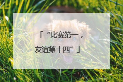 “比赛第一，友谊第十四”