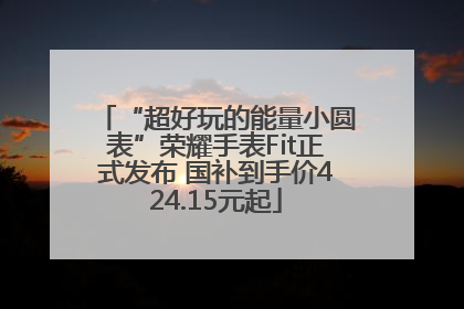 “超好玩的能量小圆表”荣耀手表Fit正式发布 国补到手价424.15元起