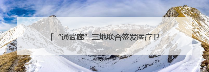 “通武廊”三地联合签发医疗卫生一体化2025年度工作方案