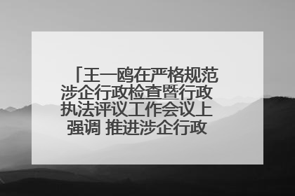 王一鸥在严格规范涉企行政检查暨行政执法评议工作会议上强调 推进涉企行政检查质效大幅提升