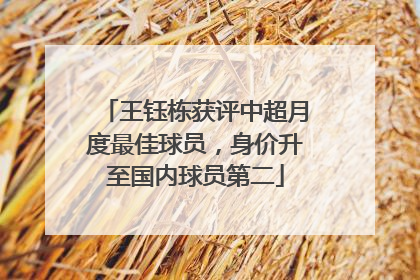 王钰栋获评中超月度最佳球员，身价升至国内球员第二
