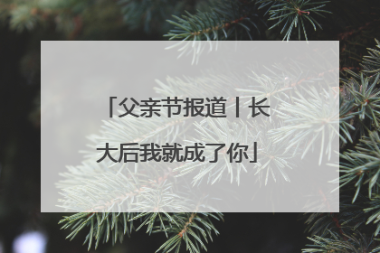 父亲节报道丨长大后我就成了你