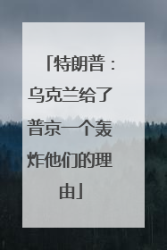 特朗普：乌克兰给了普京一个轰炸他们的理由