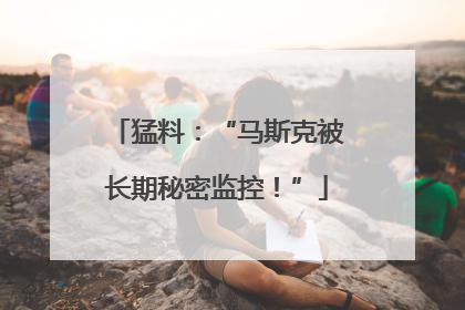 猛料：“马斯克被长期秘密监控！”