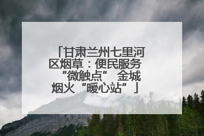 甘肃兰州七里河区烟草：便民服务“微触点” 金城烟火“暖心站”