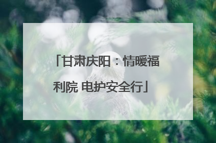 甘肃庆阳：情暖福利院 电护安全行