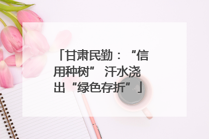 甘肃民勤：“信用种树” 汗水浇出“绿色存折”