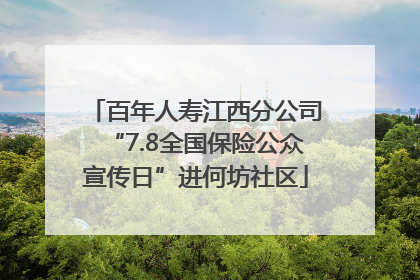 百年人寿江西分公司“7.8全国保险公众宣传日”进何坊社区