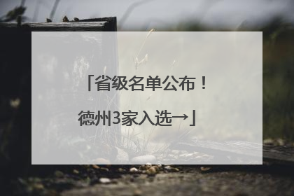 省级名单公布！德州3家入选→