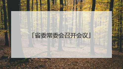 省委常委会召开会议