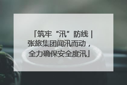 筑牢“汛”防线｜张旅集团闻汛而动，全力确保安全度汛