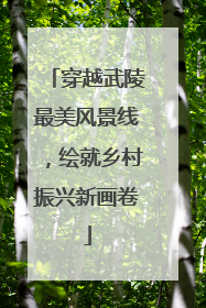 穿越武陵最美风景线，绘就乡村振兴新画卷