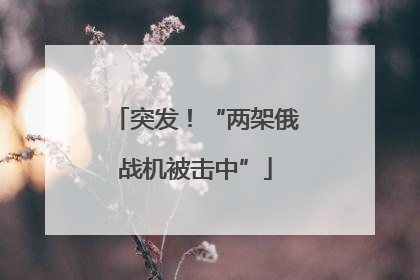 突发！“两架俄战机被击中”