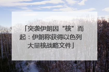 突袭伊朗因“核”而起：伊朗称获得以色列大量核战略文件