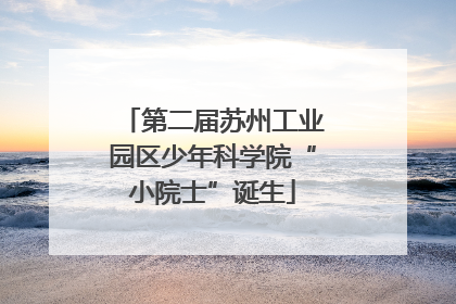 第二届苏州工业园区少年科学院“小院士”诞生
