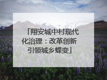 翔安城中村现代化治理：改革创新引领城乡蝶变
