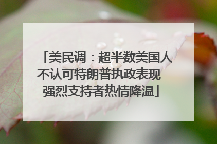美民调：超半数美国人不认可特朗普执政表现 强烈支持者热情降温