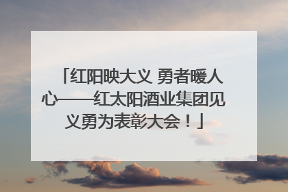 红阳映大义 勇者暖人心——红太阳酒业集团见义勇为表彰大会！