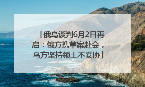 俄乌谈判6月2日再启：俄方携草案赴会，乌方坚持领土不妥协