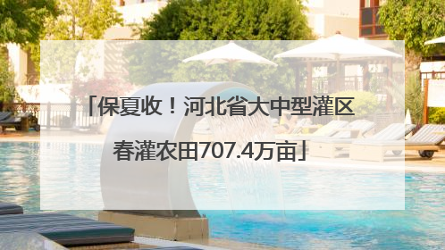 保夏收！河北省大中型灌区春灌农田707.4万亩