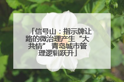 信号山：指示牌让路的微治理产生“大共情” 青岛城市管理逻辑跃升
