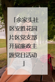 余家头社区安胜花园片区党支部开展廉政主题党日活动