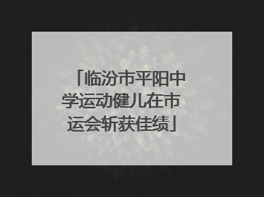 临汾市平阳中学运动健儿在市运会斩获佳绩
