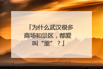 为什么武汉很多商场和景区，都爱叫“里”？