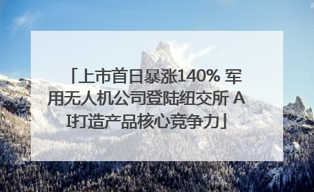 上市首日暴涨140% 军用无人机公司登陆纽交所 AI打造产品核心竞争力