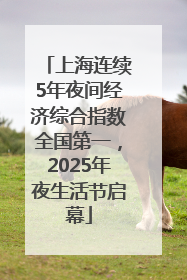 上海连续5年夜间经济综合指数全国第一，2025年夜生活节启幕