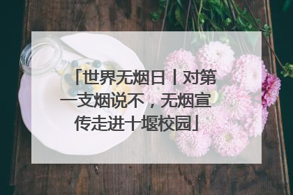 世界无烟日丨对第一支烟说不，无烟宣传走进十堰校园