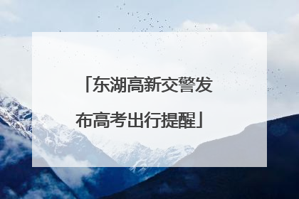 东湖高新交警发布高考出行提醒