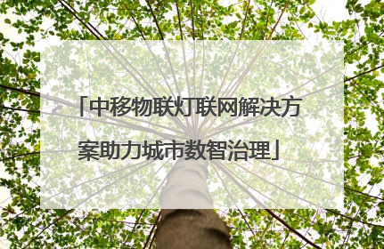 中移物联灯联网解决方案助力城市数智治理
