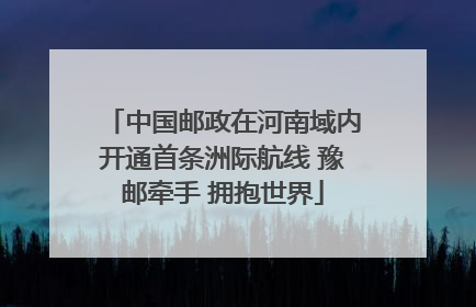 中国邮政在河南域内开通首条洲际航线 豫邮牵手 拥抱世界