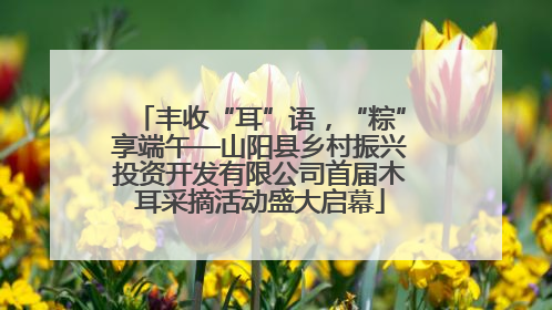 丰收“耳”语，“粽”享端午—山阳县乡村振兴投资开发有限公司首届木耳采摘活动盛大启幕