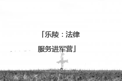 乐陵：法律服务进军营