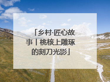 乡村·匠心故事丨桃核上雕琢的刻刀光影