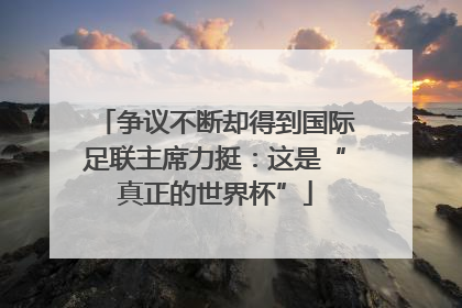 争议不断却得到国际足联主席力挺：这是“真正的世界杯”