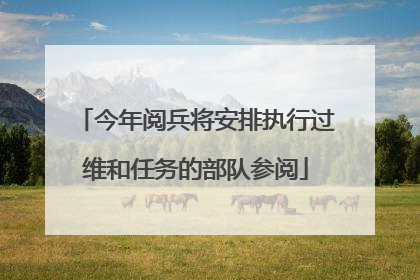 今年阅兵将安排执行过维和任务的部队参阅