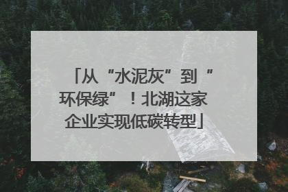 从“水泥灰”到“环保绿”！北湖这家企业实现低碳转型