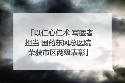 以仁心仁术 写医者担当 国药东风总医院荣获市区两级表彰