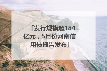 发行规模超184亿元，5月份河南信用债报告发布