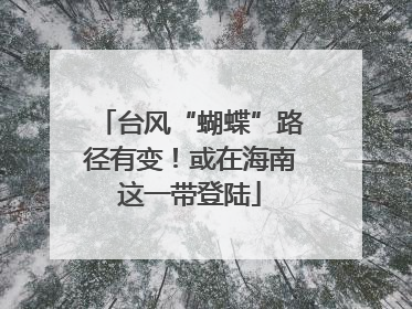 台风“蝴蝶”路径有变！或在海南这一带登陆