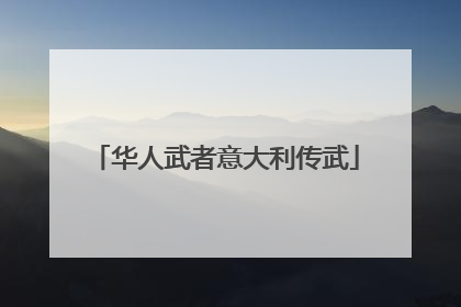 华人武者意大利传武
