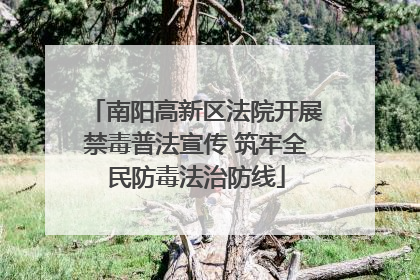 南阳高新区法院开展禁毒普法宣传 筑牢全民防毒法治防线
